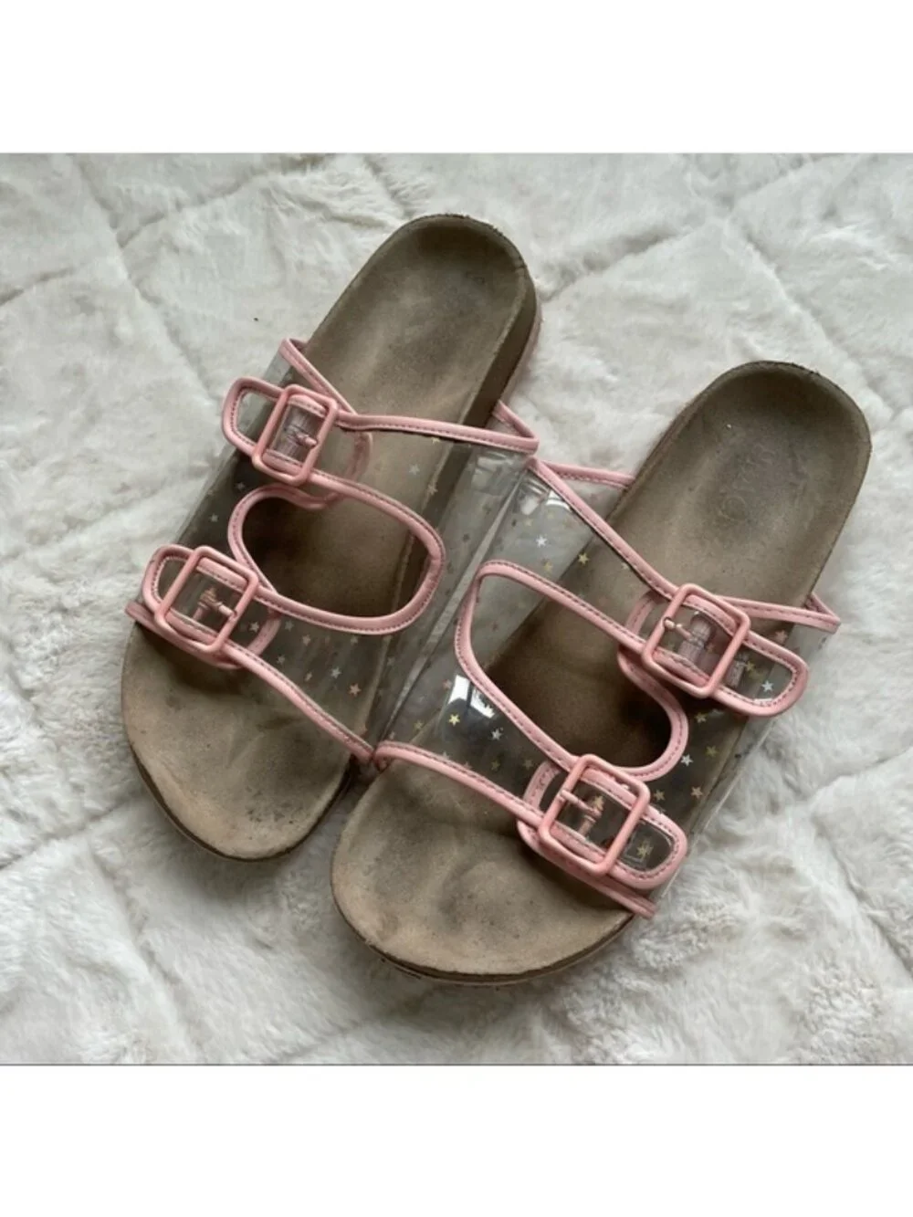 The Children's Place | Girls Clear Star Buckle Sandals - Pink | Size 5